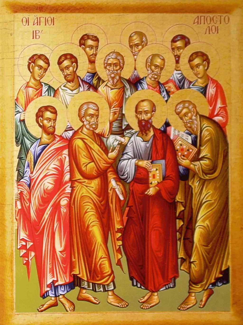 Les Douze Apôtres, icône byzantine, XXe s.