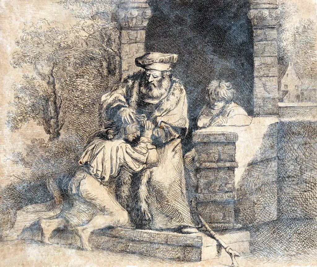 Rembrandt (d'après) - L'enfant prodique
